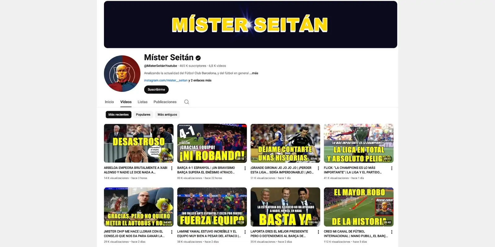 Canal de Youtube monotemático de actualidad