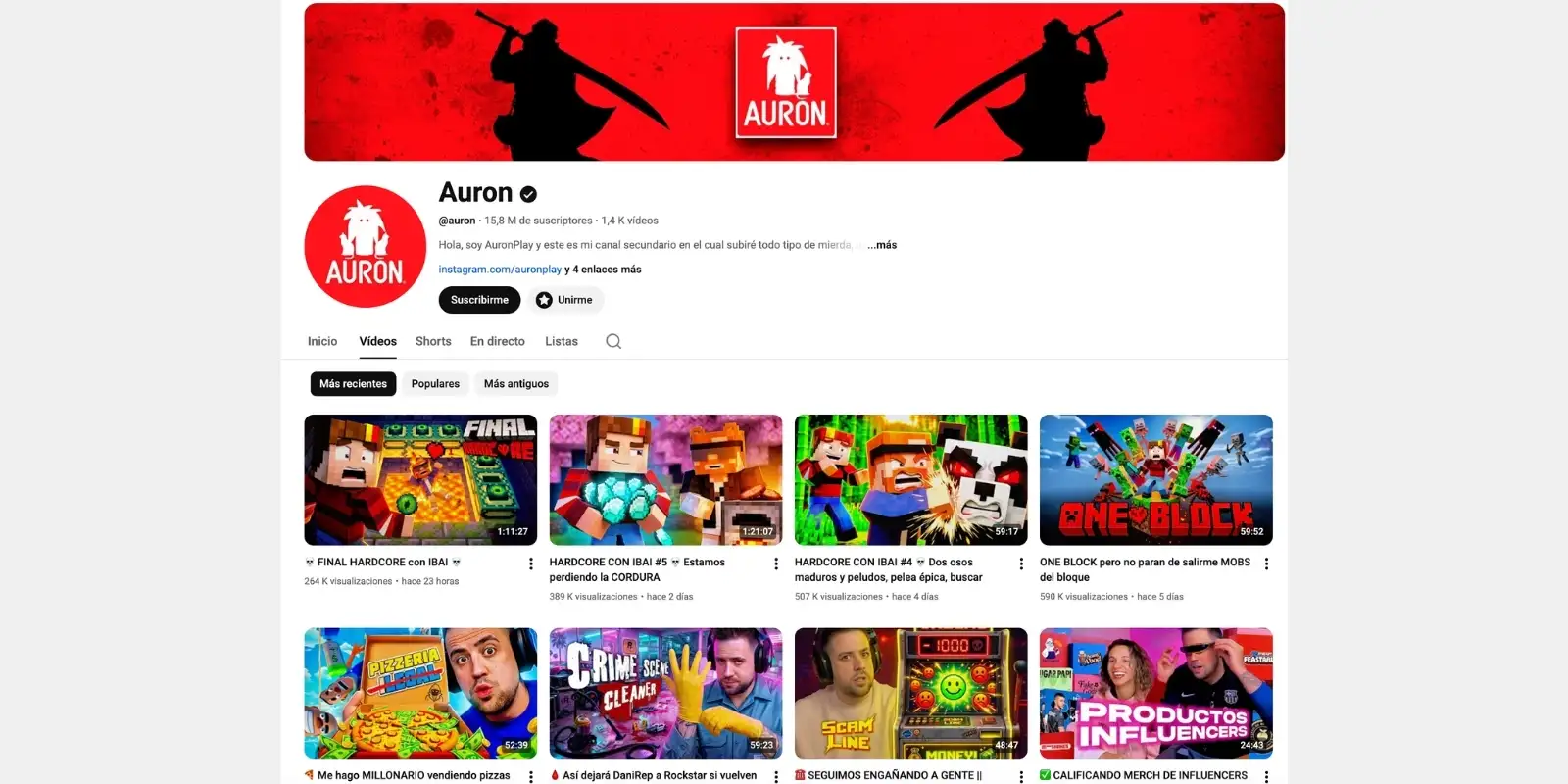 Canal de Youtube de gran éxito