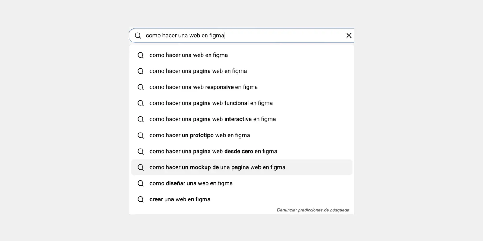 Sugerencias de búsqueda de ejemplo